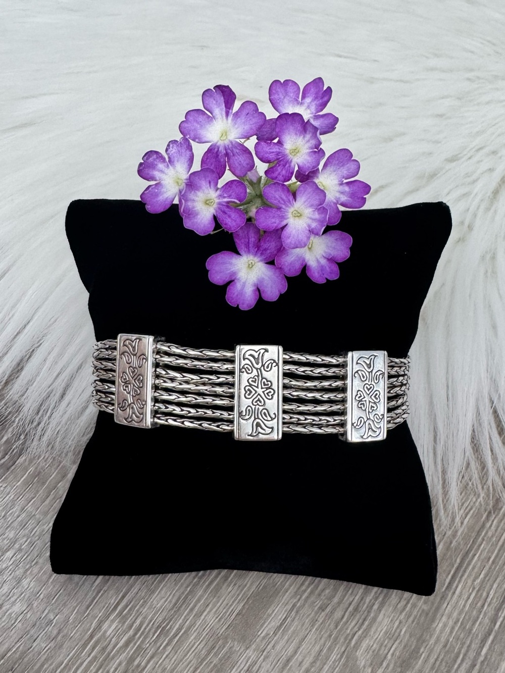 💕 BRIGHTON Silver Multi-Strand Scrolled Bracelet - Picture 3 of 4